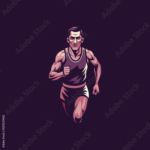 A flat style illustration of race runner 