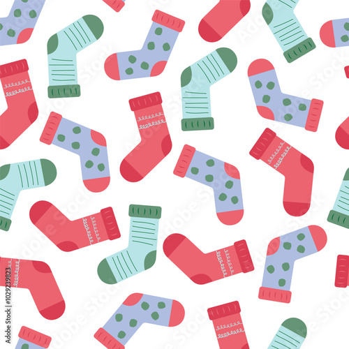 Seamless pattern with cozy socks wallpaper print 