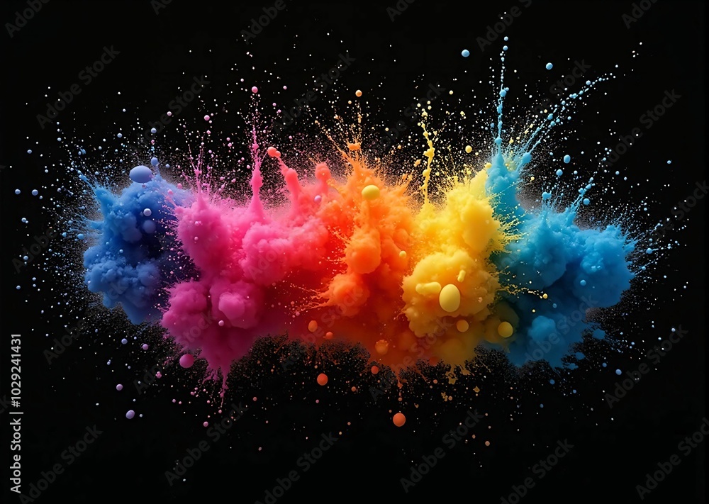 Dynamic Color Explosion – A Vivid Harmony of Paint and Powder in Motion Dynamic Color Explosion – A Vivid Harmony of Paint and Powder in Motion