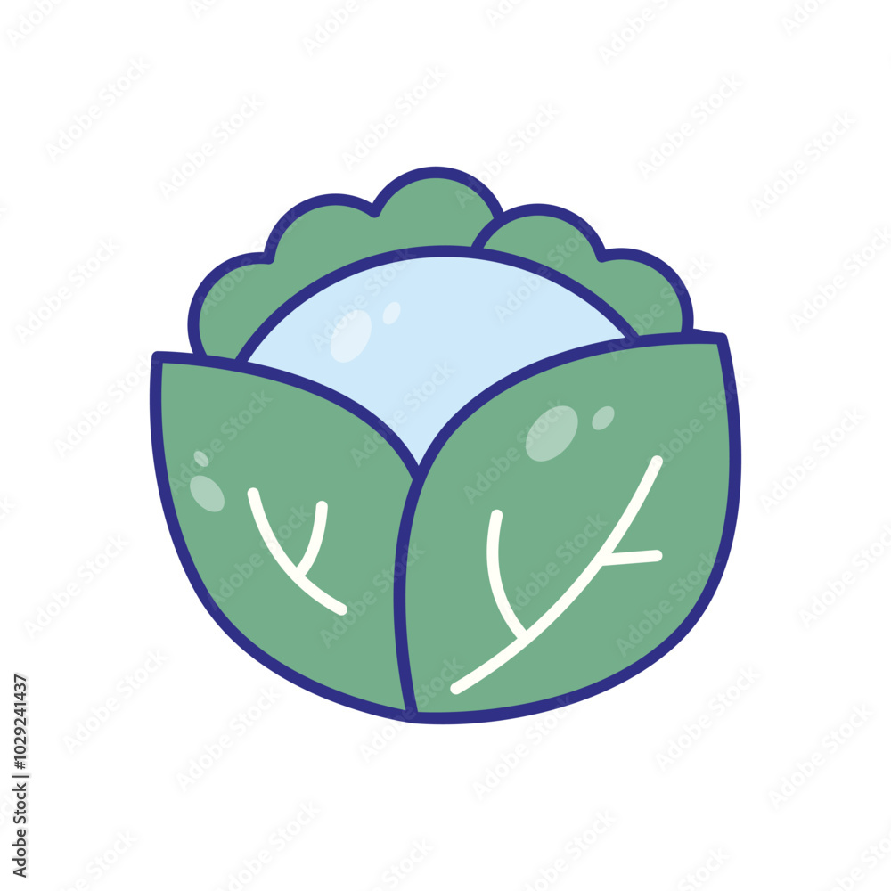 Fototapeta premium Lettuce vector icon stock illustration