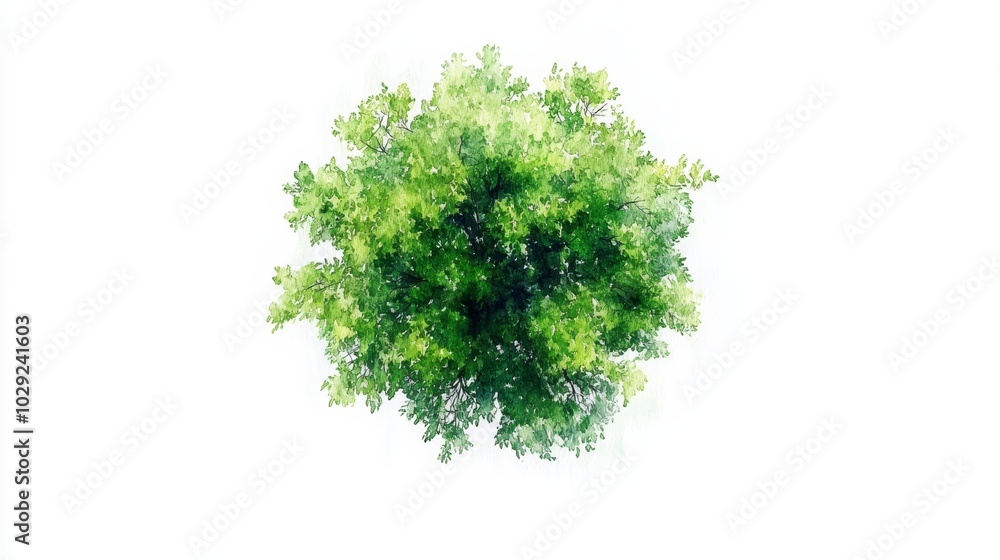 Fototapeta premium A vibrant green tree with lush leaves stands out against a clean white backdrop, symbolizing nature's beauty and growth. perfect for nature-themed designs.