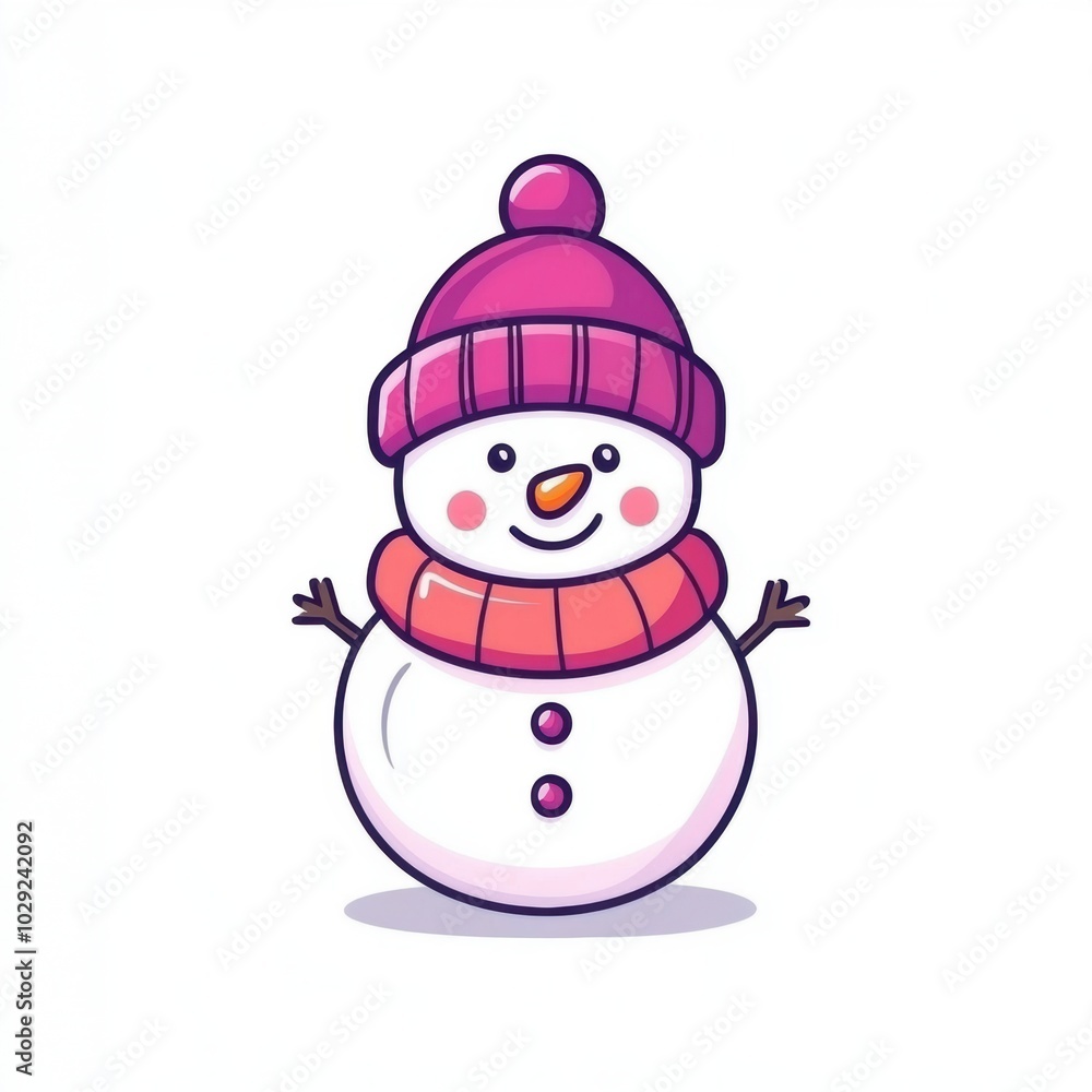 Cute snowman. Icon. Vector. Winter holiday theme. Cute snowman. Icon. Vector. Winter holiday theme.