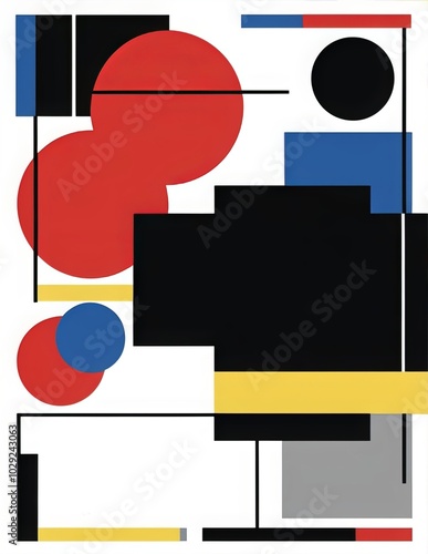 Design a striking flyer template inspired by the Bauhaus movement photo