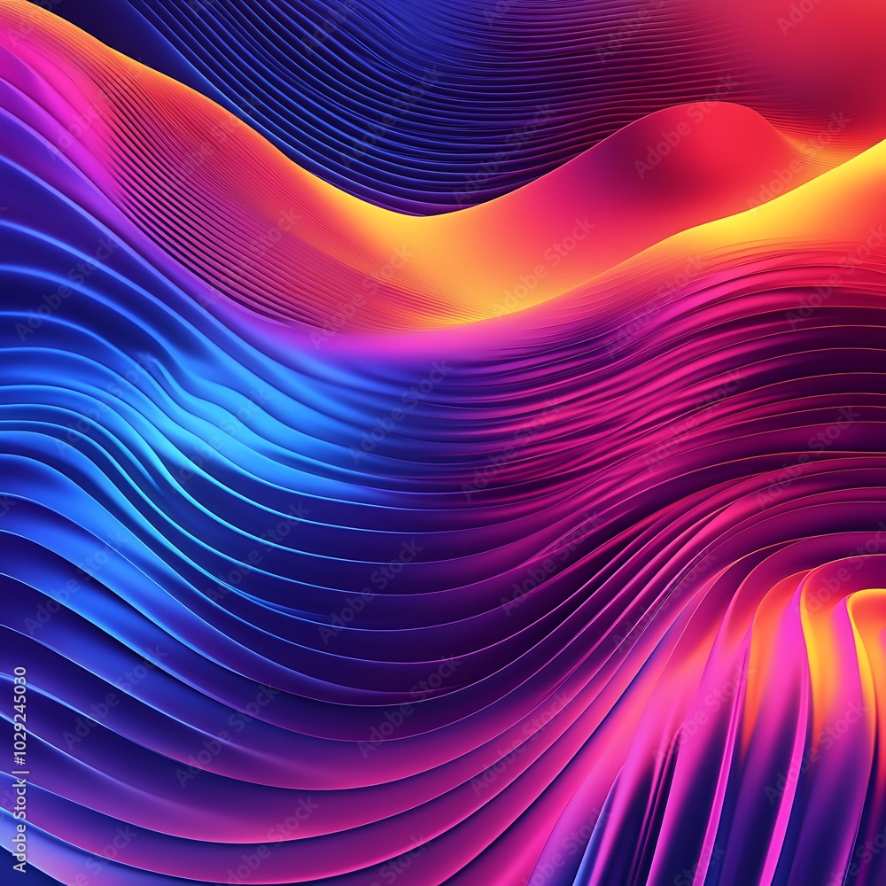 Abstract waves in vibrant colors create a dynamic visual experience. Abstract waves in vibrant colors create a dynamic visual experience.