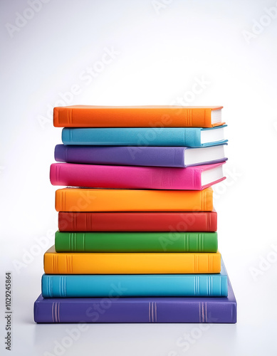 Wallpaper Mural Stack of colorful books, isolated on white background Torontodigital.ca