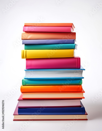 Wallpaper Mural Stack of colorful books, isolated on white background Torontodigital.ca