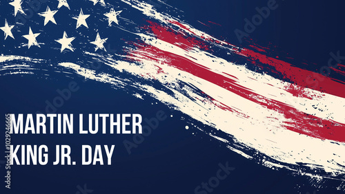 American flag with the text Martin Luther King Jr. Day