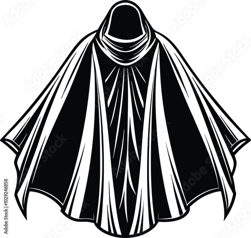 invisibility cloak design vector art silhouette line art design illustration