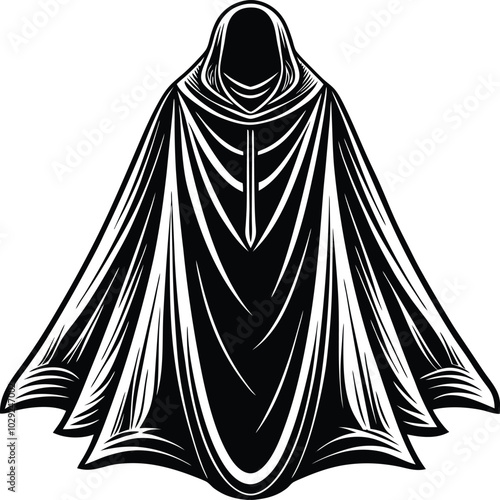 invisibility cloak design vector art silhouette line art design illustration