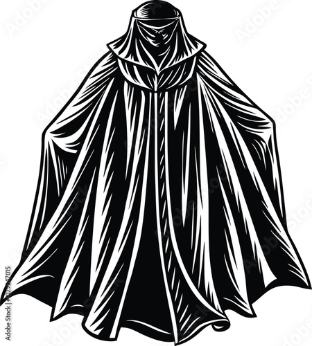 invisibility cloak design vector art silhouette line art design illustration