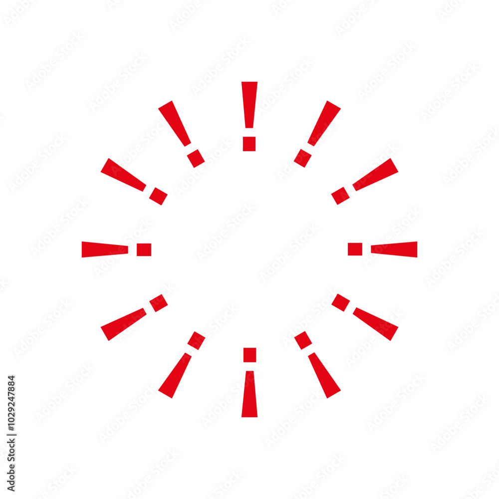 Red exclamation circle frame. Notification round border design Red exclamation circle frame. Notification round border design