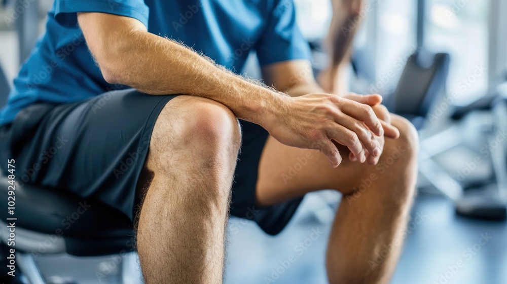 Chiropractor working with a patient, focusing on knee rehabilitation during physiotherapy Chiropractor working with a patient, focusing on knee rehabilitation during physiotherapy