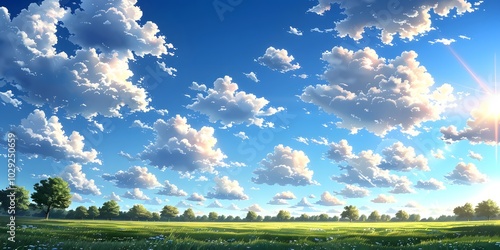 Sky with clouds creating a serene backdrop.