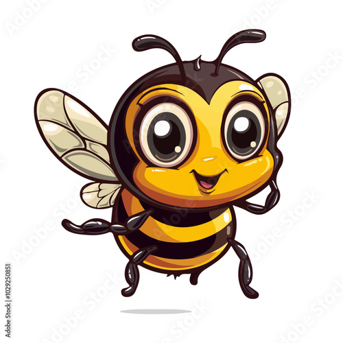 Vector drawing of Bee, isolated on a white background, Bee vector