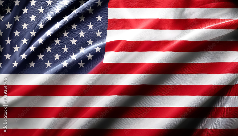 USA Flag waving in the wind. Close up of USA banner blowing, soft and smooth silk. Cloth fabric texture ensign background USA Flag waving in the wind. Close up of USA banner blowing, soft and smooth silk. Cloth fabric texture ensign background