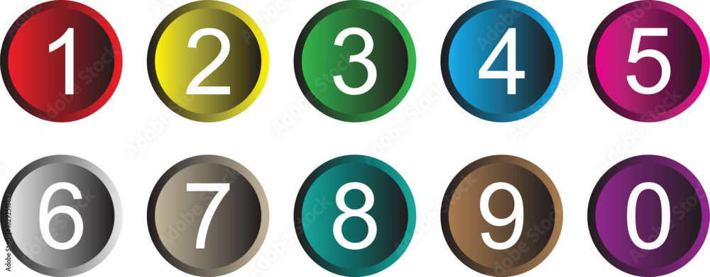 abstract number in circle gradient design. circle with white digit symbol vector illustration. abstract number in circle gradient design. circle with white digit symbol vector illustration.