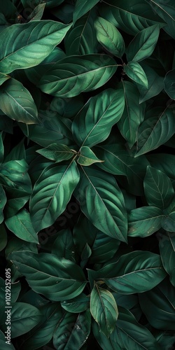 Wallpaper Mural Closeup of dark green leaves natural beauty background texture Torontodigital.ca