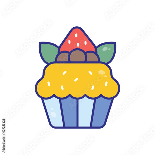 Cupcake vector icon stock illustration