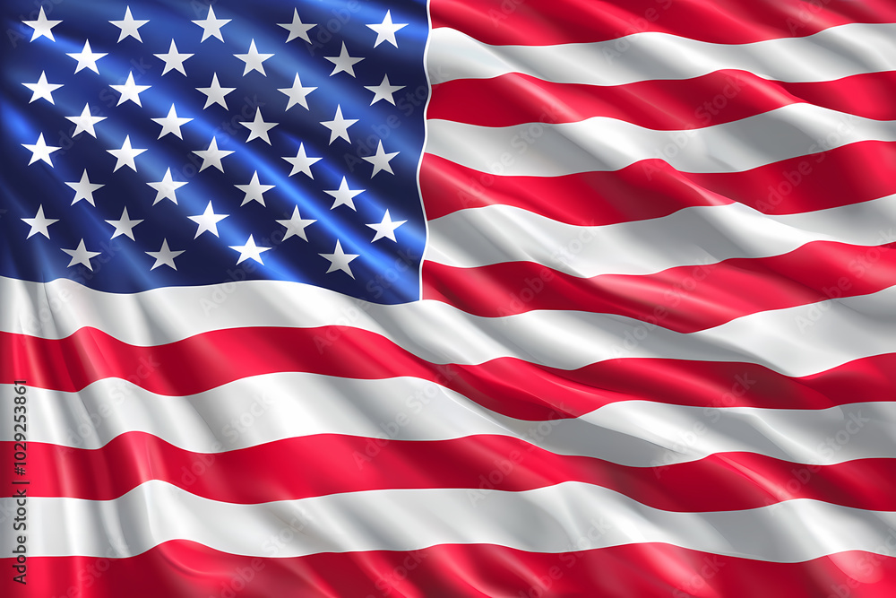 A vibrant depiction of the American flag, showcasing its iconic stars and stripes in bold red, white, and blue colors. A vibrant depiction of the American flag, showcasing its iconic stars and stripes in bold red, white, and blue colors.