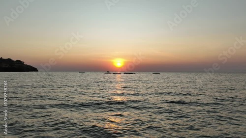 sunset at the beach lake Tanganyika