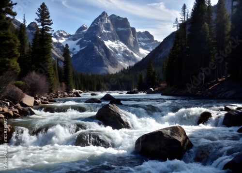 River Waterfall Rainbow Natural Beauty Green Valley Mountain Snow Landscape Drone Photography