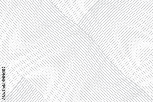 A flowing white and gray background with wavy lines, featuring a smooth, blurred pattern. Light, soft abstract design with pale geometric elements. Vector illustration in EPS 10 format.