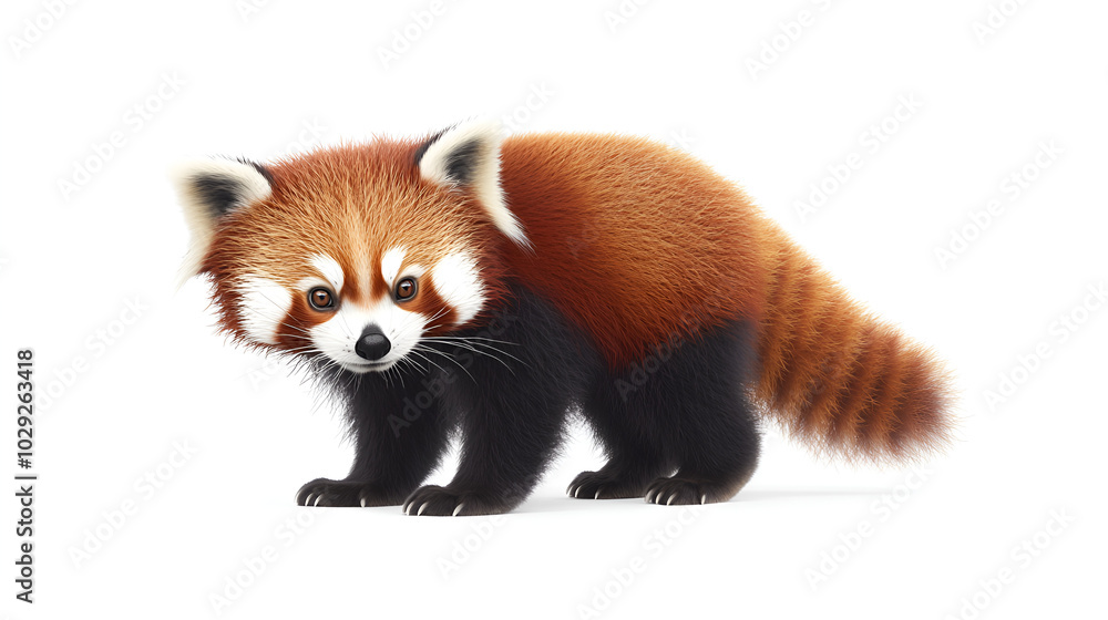 Adorable Red Panda Lying Down on a Snowy Surface with Soft Fur and Gentle Eyes Adorable Red Panda Lying Down on a Snowy Surface with Soft Fur and Gentle Eyes