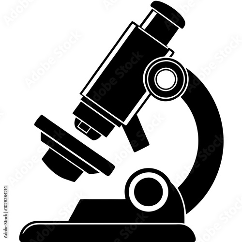 Microscope silhouette vector