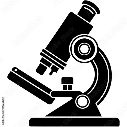 Microscope silhouette vector