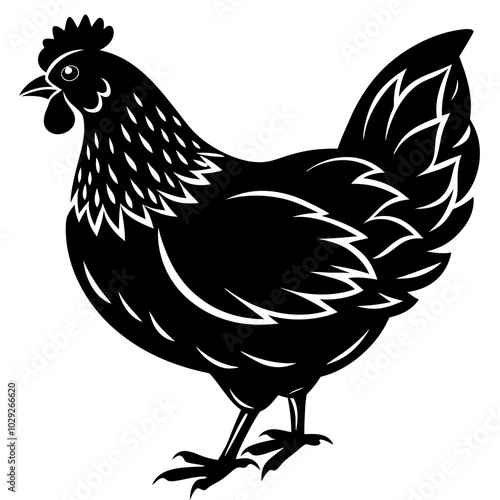 Hen silhouette vector illustration photo