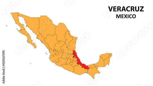 Veracruz Map is highlighted on the Mexico map with detailed state and region outlines.