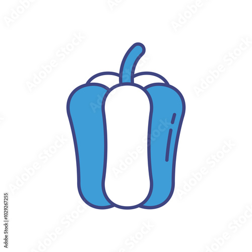 Bell Pepper vector icon stock illustration