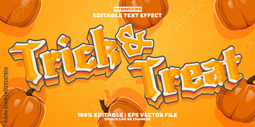 Trick & treat editable text effect in new modern trend style