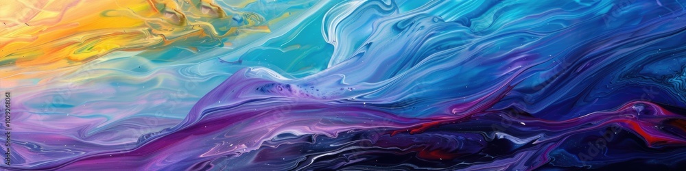 Vibrant abstract colorful swirl in dynamic fluid art design