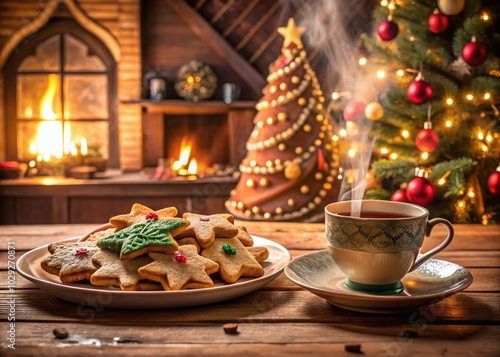 Wallpaper Mural Cozy Christmas Cookies and Tea - Festive Architectural Photography for Holiday Vibes Torontodigital.ca