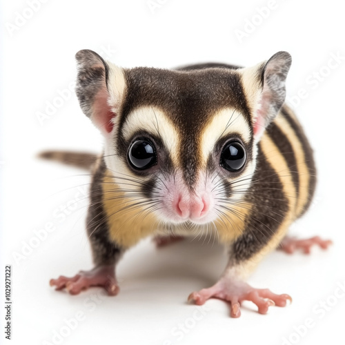 Sugar glider isolated on white background