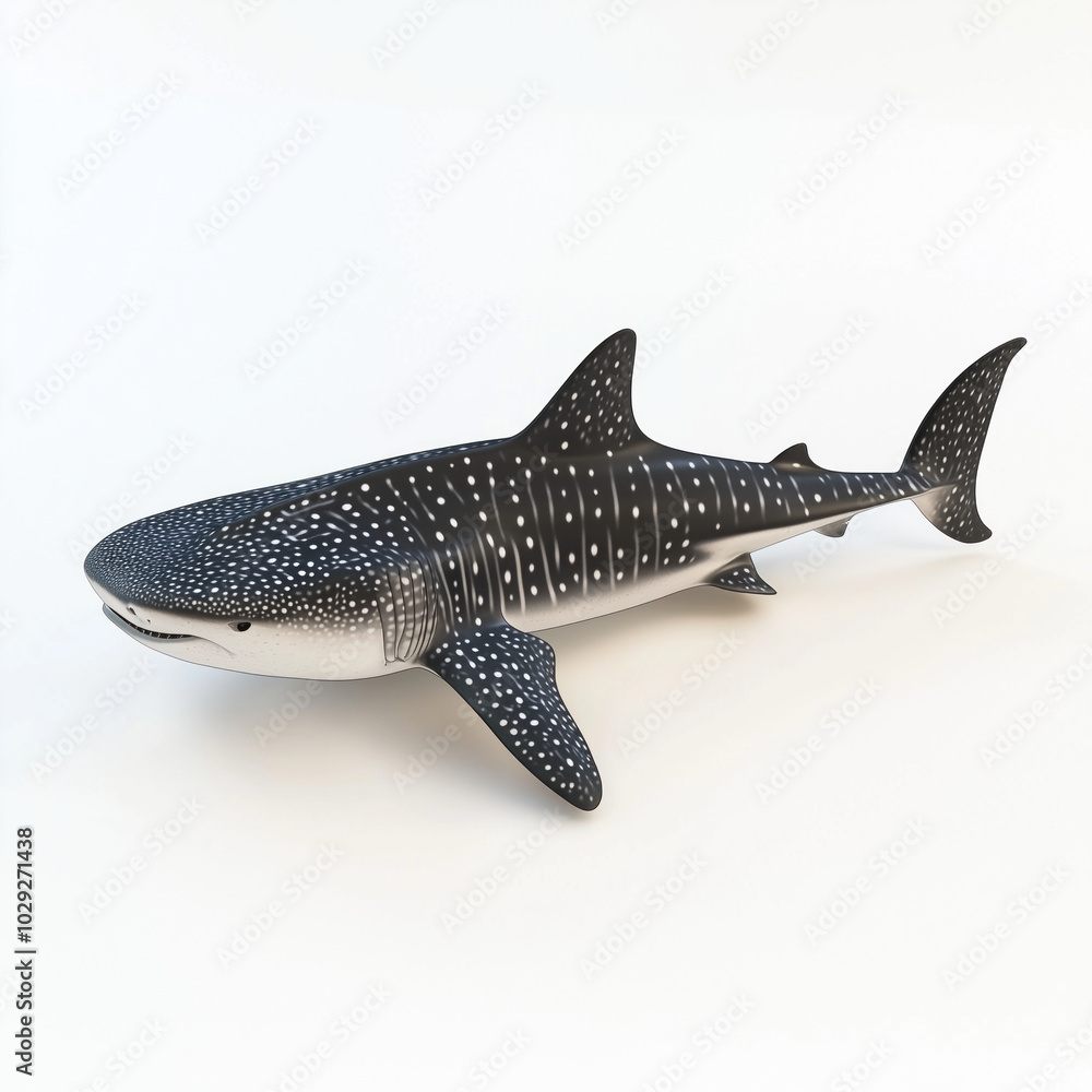 Fototapeta premium Whale shark displayed against a white background