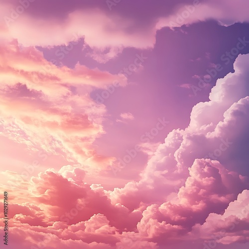 Pink sky and clouds background, generative ai