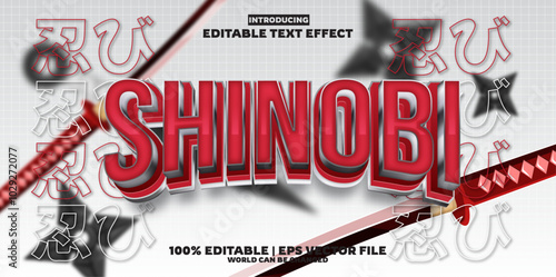 Shinobi new editable text effect in new modern trend style