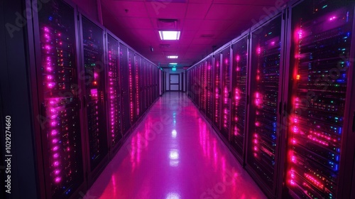 data center environment filled with advanced network devices and servers operating at high performance showcasing technologys role in modern connectivity and information management photo