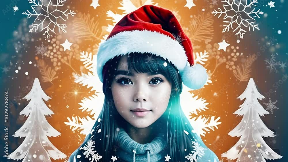 Christmas cartoon background , looping animation with snowfall , 4k video Christmas cartoon background , looping animation with snowfall , 4k video