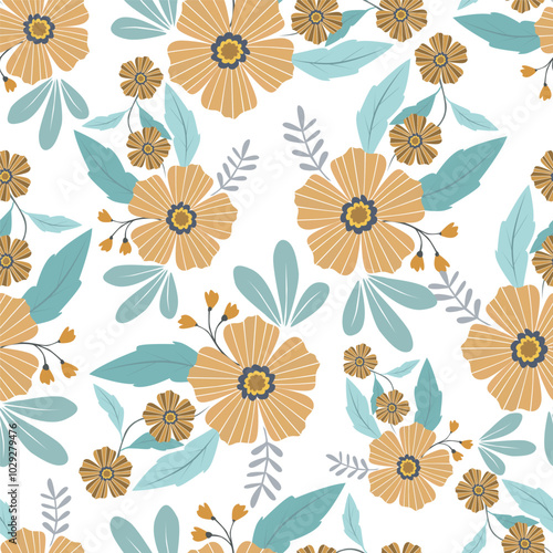 Wallpaper Mural Amazing seamless floral pattern with bright colorful small flowers. Torontodigital.ca