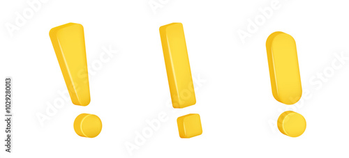 Yellow warning exclamation mark. Icon of danger. Yellow alert signal symbol. Alarm notification.