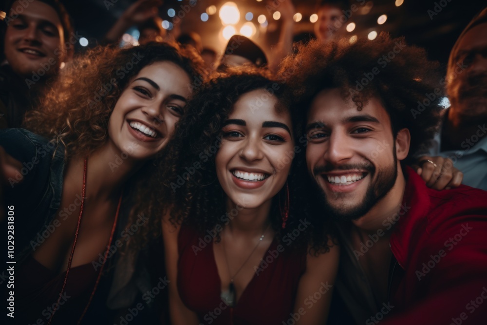 Close up of diverse friends taking selfie while having party Close up of diverse friends taking selfie while having party