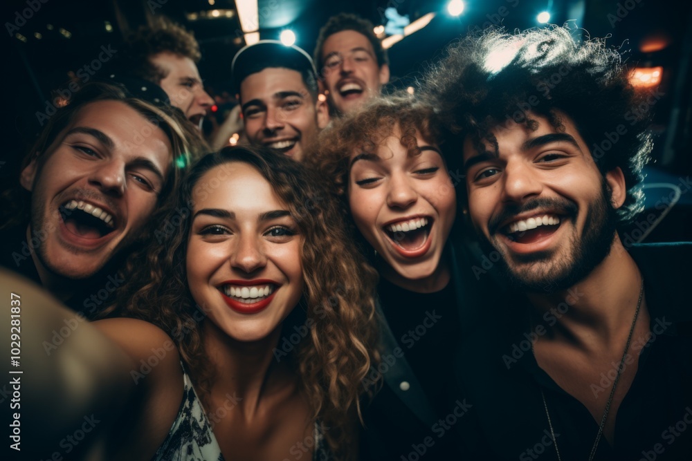 Close up of diverse friends taking selfie while having party Close up of diverse friends taking selfie while having party