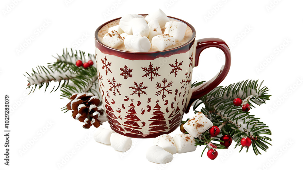 chocolate with marshmallows, christmas concept chocolate with marshmallows, christmas concept