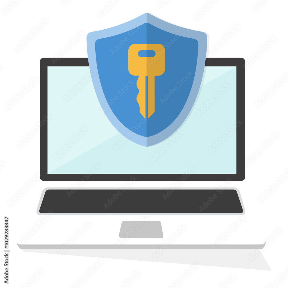 Concetto di sicurezza informatica. Scudo con icona lucchetto Icone di sicurezza e privacy su Internet - Serie Acme fondo trasparente computer desktop portatile pc Concetto di sicurezza informatica. Scudo con icona lucchetto Icone di sicurezza e privacy su Internet - Serie Acme fondo trasparente computer desktop portatile pc