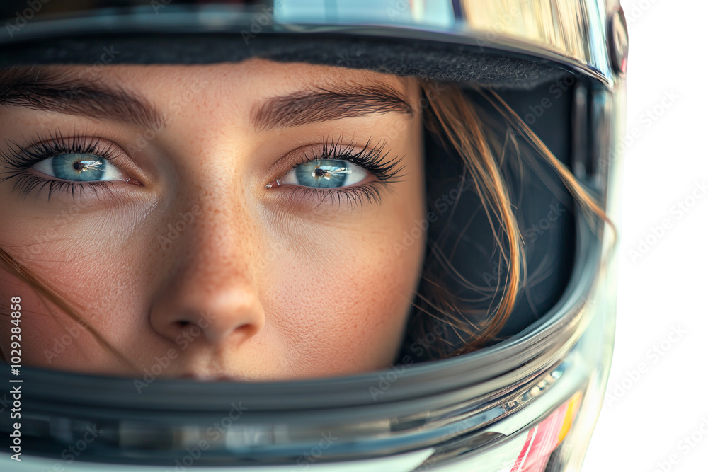 Transparent Background PNG of Close-Up of Female Racer in Action: Fierce Focus, Precision, and Racing Helmet for Speed - 1 Transparent Background PNG of Close-Up of Female Racer in Action: Fierce Focus, Precision, and Racing Helmet for Speed - 1