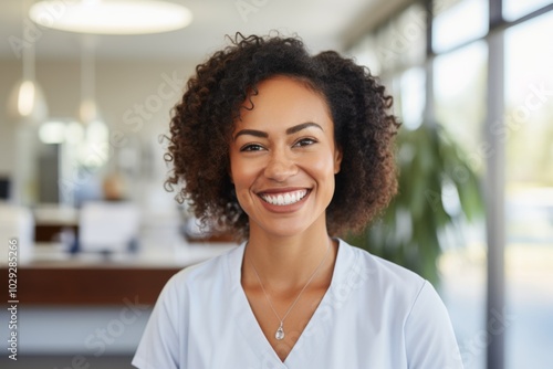 Portrait of a smiling female African American medical physician