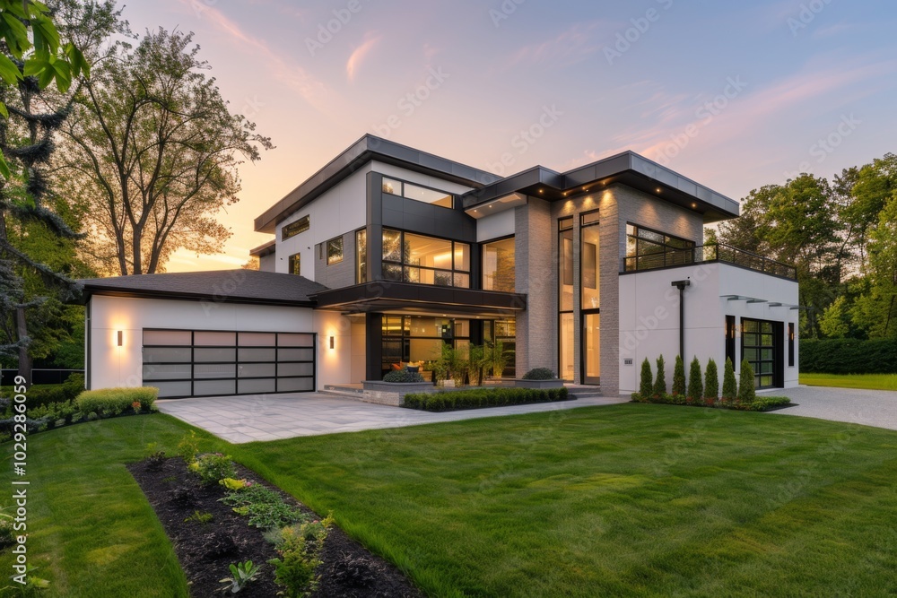 Exterior of a modern suburban home Exterior of a modern suburban home